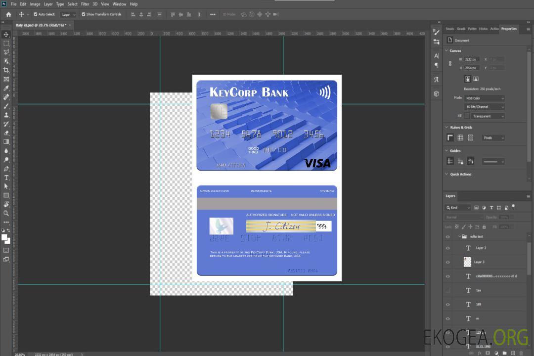 Carte visa USA KeyCorp Bank template Carte visa USA KeyCorp Bank template